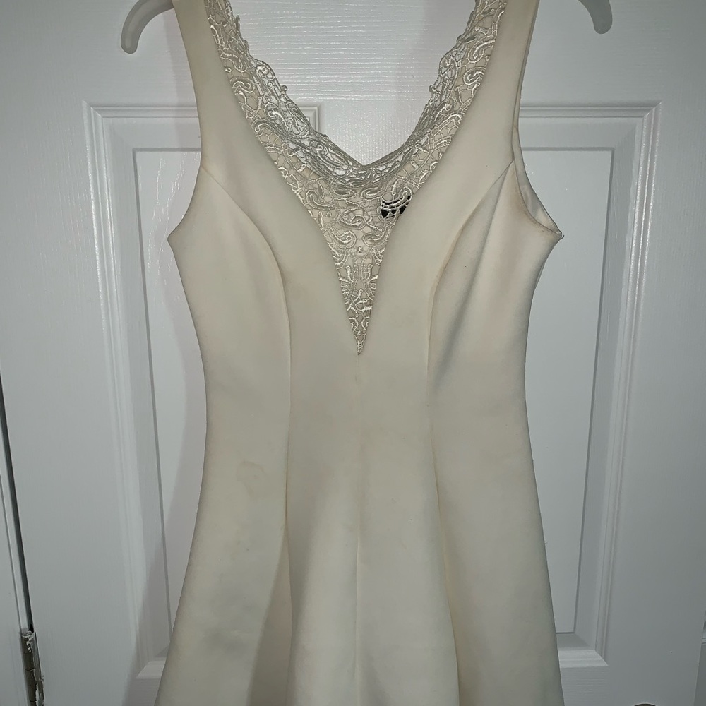White/Cream Peplum Dress
